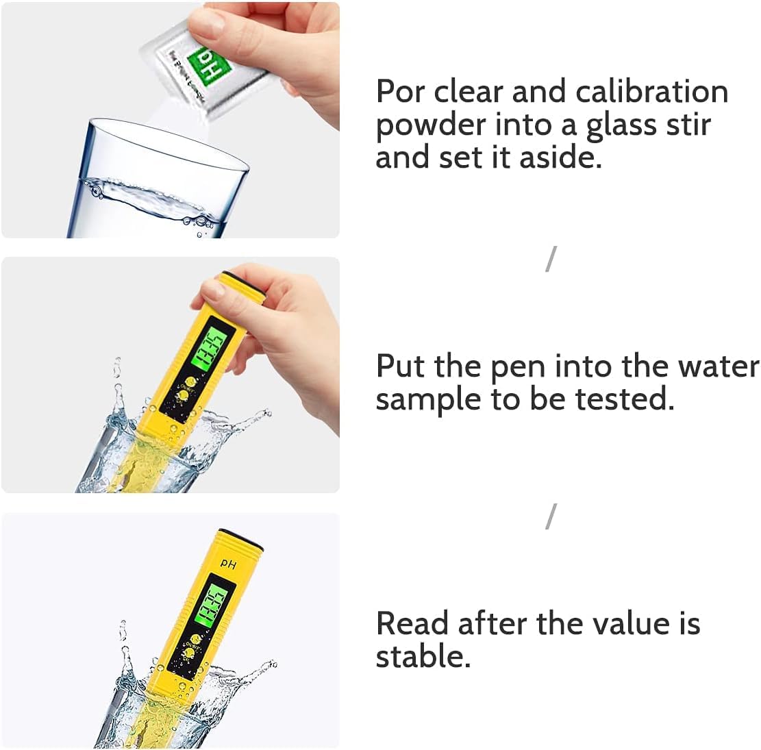 PH Messgerät, PH-Genauigkeit Wasserqualität Tester, PH Meter mit LCD Anzeige, ATC-Messbereich 0-14, Geeignet für Trinkwasser, Schwimmbäder, Aquarien, Laboratorien, Hohe Genauigkeit 6