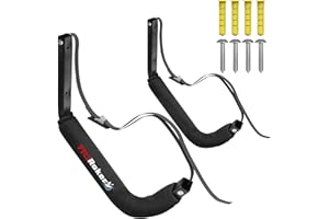 FitiRoker Kayak Storage Rack – 100LB Wall Mounted Kayak Wall Mount with Oxford Cover & Foam Protection | Kayak Rack for Garage, Storage Hooks for Canoes, SUPs, Ladders, Bikes (Padded Cover)