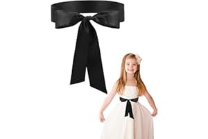 Glitopper Satin Sash Belt for Girls Flower Girl Sash Long Waist Belts for Wedding Party Special Occasion 2'' Wide