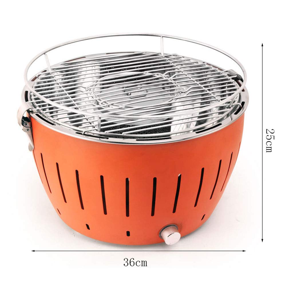 review ZJJ& Barbecue Grill Stainless Steel Portable Outdoor Grill Home Smokeless Charcoal Korean Picnic Grill BBQ