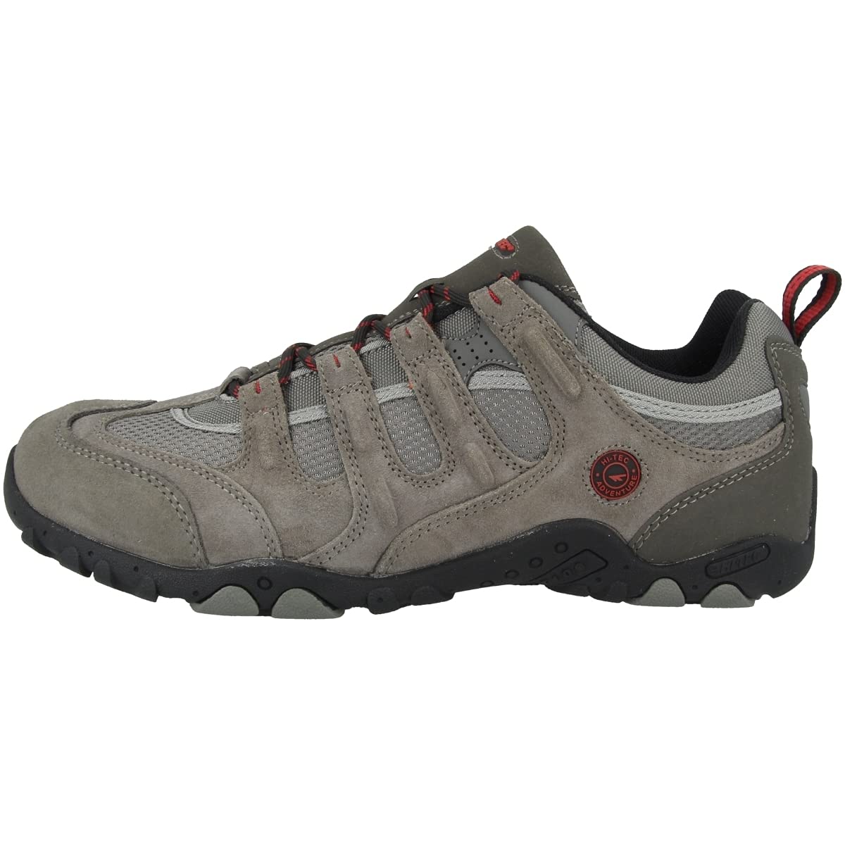 Hi-Tec Quadra Classic Men Low Rise Hiking Boots, Grey (Charcoal/Black/Red 053), 9 UK (43 EU)