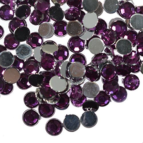 2000 Crystal Silver Flat Back Acrylic Rhinestones Gems Diamante 2 mm Grape color