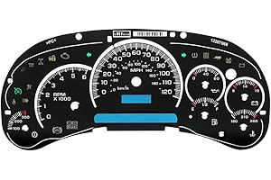 Black Gauge Face Overlay LED Version Trans Temp Replacement for GM Silverado Sierra Tahoe