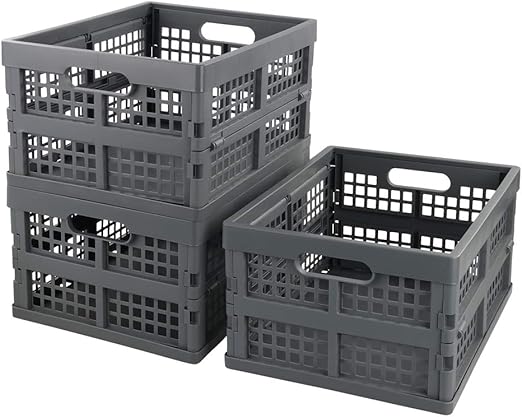 Ordate Juego de Cesta Caja Plastico Plegable, 3 Unidades: Amazon.es: Hogar
