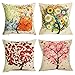 laime Throw Pillow Covers 18x18 inch Set of 4 Pillow Cases Natural Pattern Decorative Pillowcases Home Car Decorative Under The Tree