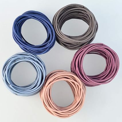 Mifengdaer 200 Pieces 2mm Multicolor Elastic Hair Tie Hair