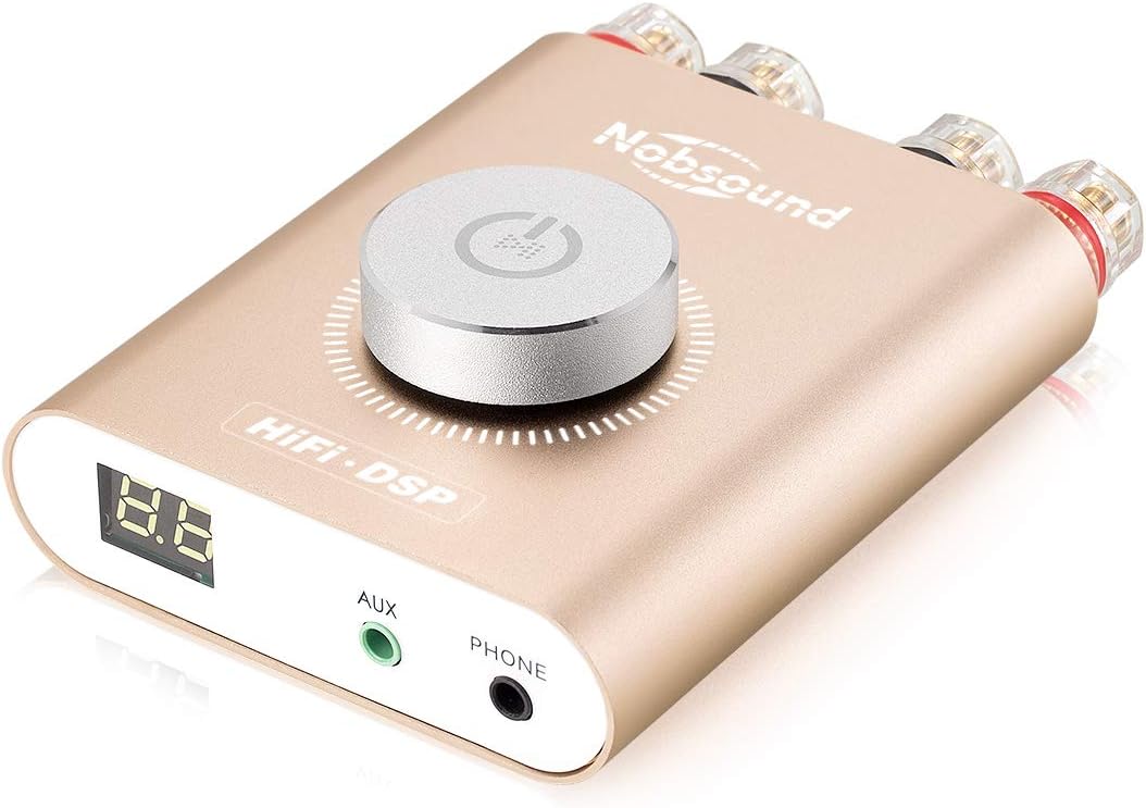 Nobsound NS-20G Mini Digital Power Amplifier Bluetooth Hifi Stereo Amp 100W+100W with power supply (Gold)