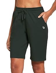 baleaf Women's 10" Bermuda Shorts Long Cotton