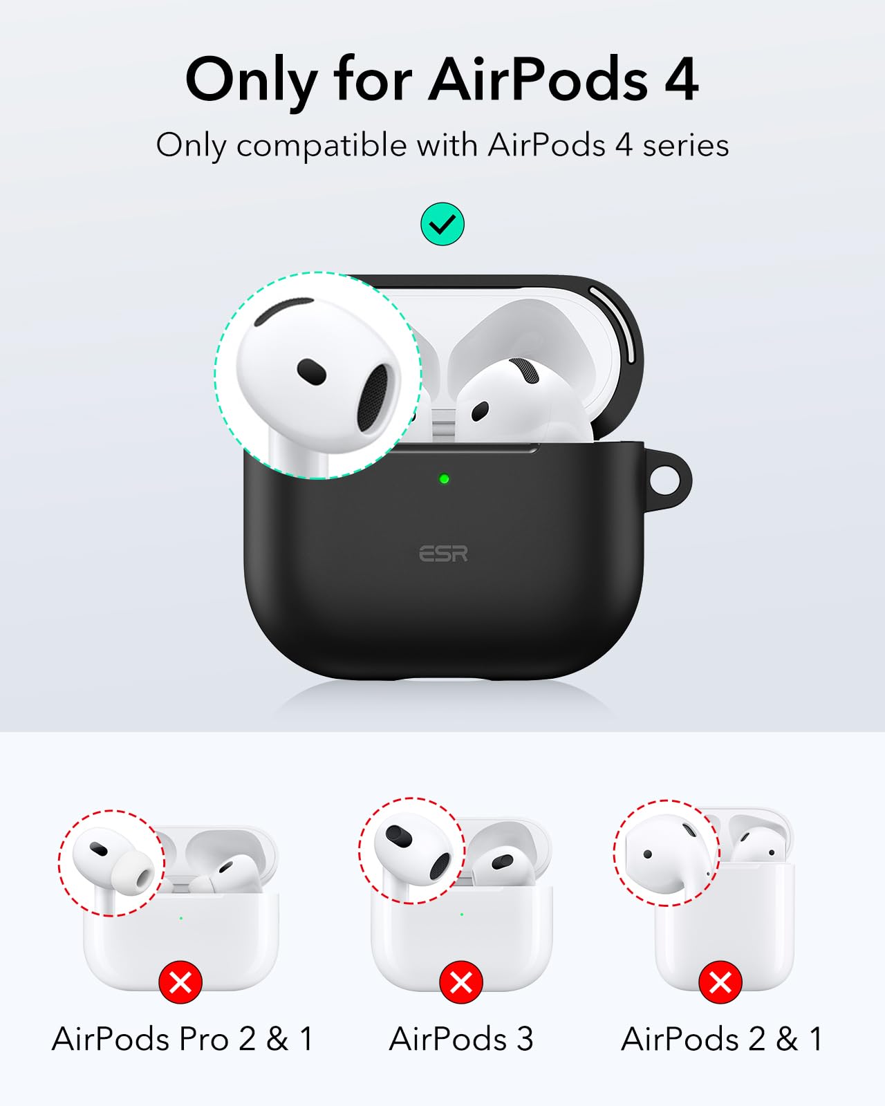 ESR for AirPods 4 Case, Compatible with Apple