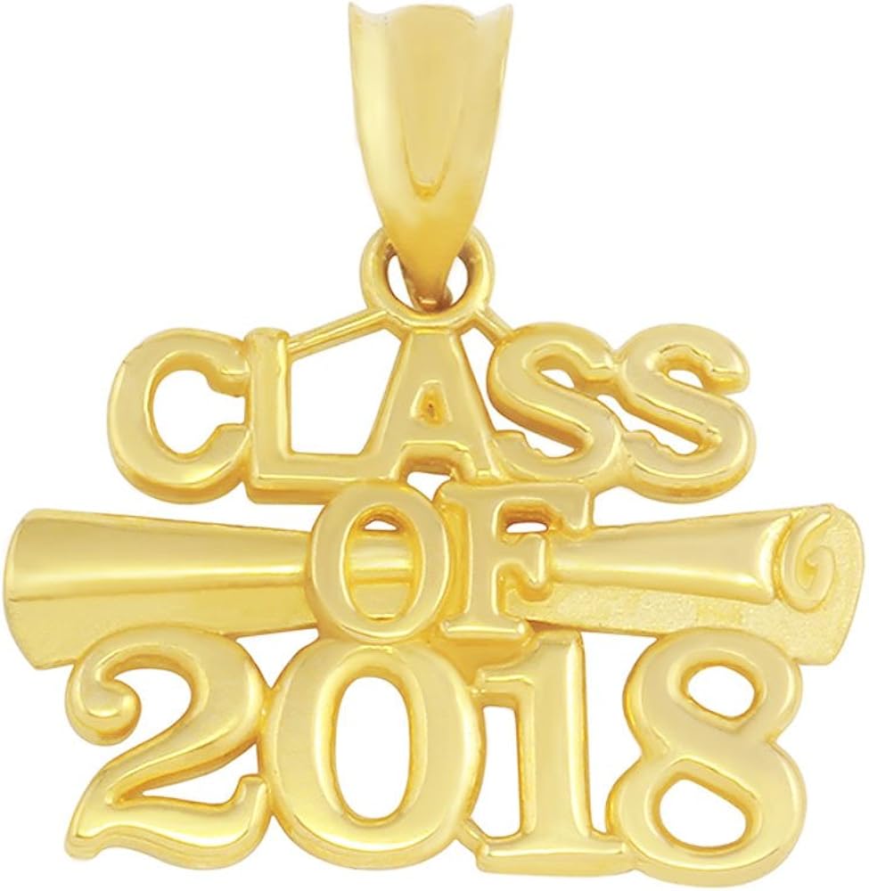10k Yellow Gold Diploma Class of 2018 Graduation Charm