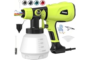 LESONJOY Paint Sprayer Tool 1000W High Power Electric Paint Spray Gun with Adjustable Spray Width Knob 4 Nozzles and 3 Patterns Simple to Clean for Lawn and Garden Furniture Home Interior House Painting Green