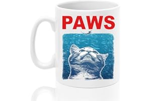 PAWS Movie Parody Ceramic Coffee Mug, 325 ml 11 oz, Microwave and Dishwasher Safe, Gift for Cat Lovers, Funny Mug, Gift for H
