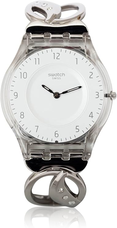 Swatch Damen Armbanduhr First Born Analog Quarz Edelstahl SFK373G