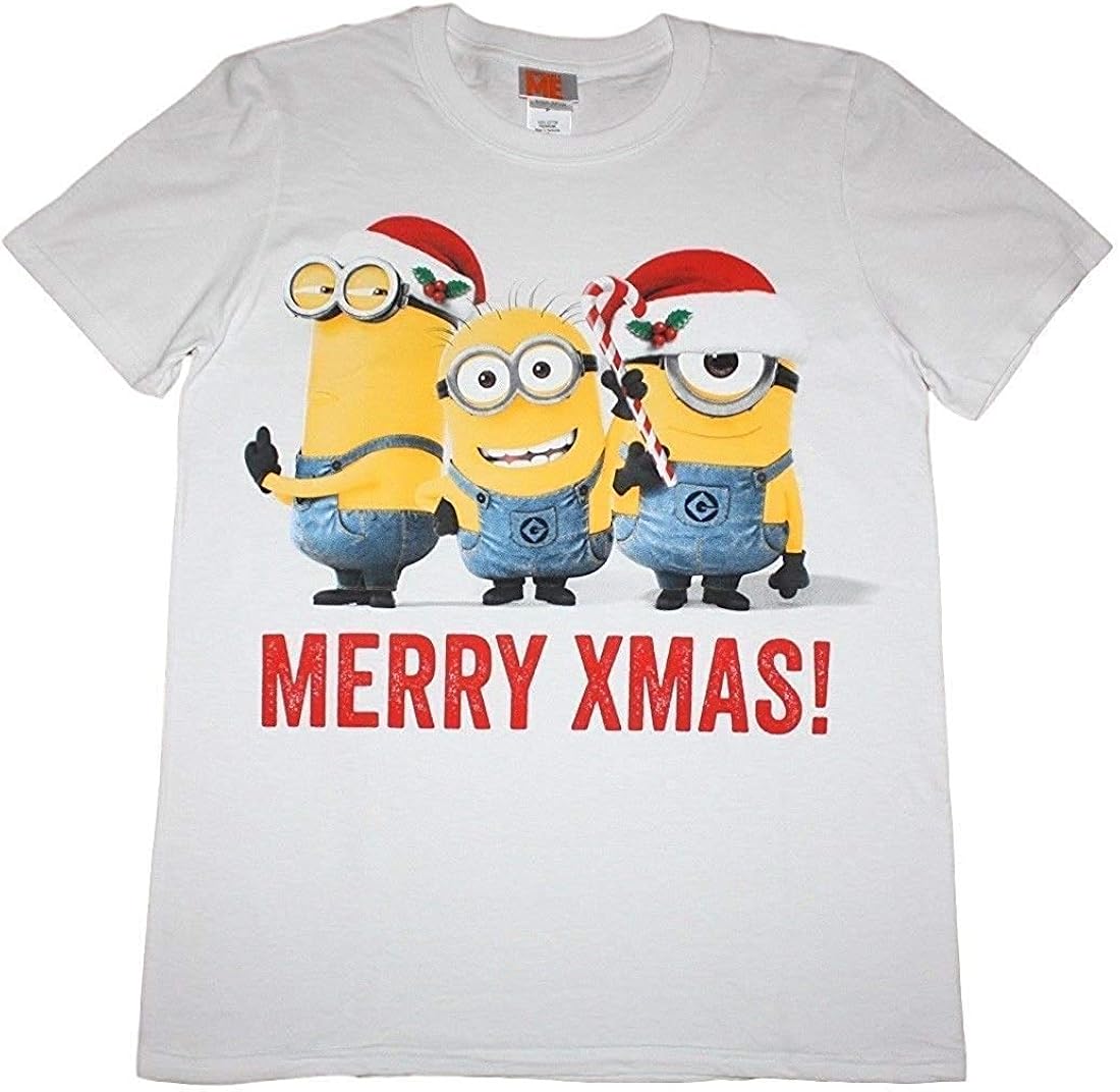 Despicable Me Minions Joyeux Noel Noel T Shirt Officiel Homme Blanc X Large Amazon Fr Vetements Et Accessoires