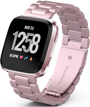 PUGO TOP Correa para Fitbit Versa Watch,de Acero Inoxidable ...