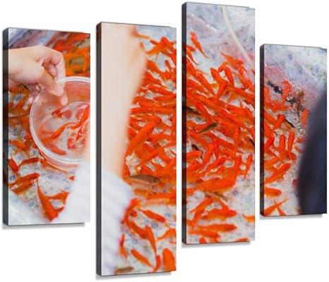 Amazon アートパネル 夏祭りの金魚すくいお祭り 出店 夏祭り 屋台 祭り 金魚 金魚すくい 露天インテリア 絵画 壁掛け ポスター キャンバス 部屋飾り アート 壁キャンバス 壁飾り 壁キャンバス絵画 おしゃれ 北欧 新築飾り お祝い 贈り物 アートフレーム ポスター