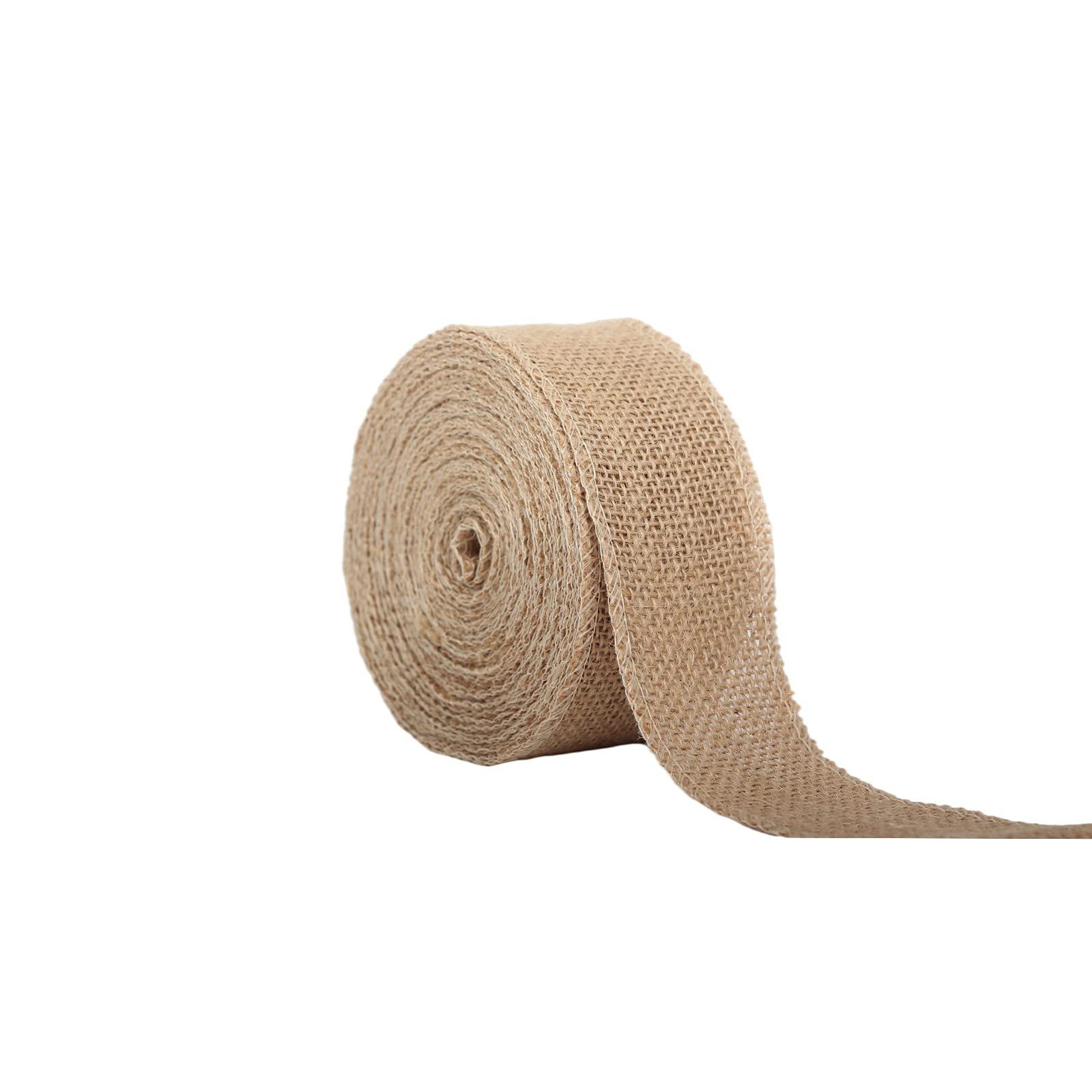 Hessian Jute Ribbon 5cm x 10m - Natural Fabric Roll for Craft, Wedding, Christmas Decor, Bouquet, Cake, Gift Wrapping