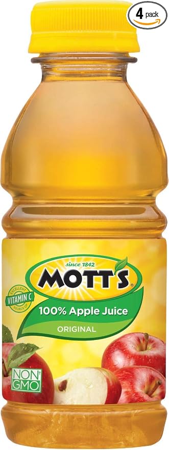 Mott's Apple Juice 100% 8oz cs - 4/6pk - pet btls (014800002317)