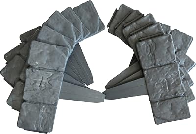 RAM Online 20 Pack Dark Grey Cobbled Stone Effect Garden Edging