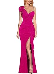 VFSHOW Womens Ruched Ruffle One Shoulder V Neck