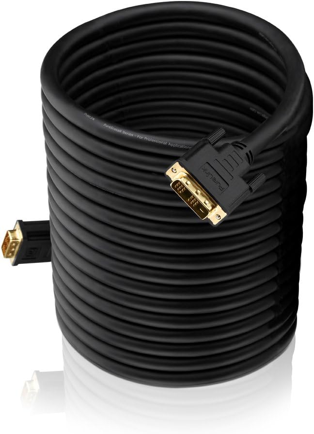 PureLink PureInstall Series DVI Cable Single Link with 24-Carat Gold Plated Precision Contact Pins 1600 x 1200 / 1920 x 1200. 18+1-Pin DVI-D male to 18+1-Pin DVI-D male. High-purity OFC copper conductor. Triple shielded 100 % tested for use in professional AV environments - Image 4