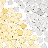 UNICRAFTALE Stainless Steel Heart Charms Stamping Blank Tag Love Heart Pendants Metal Laser Cut Flat Drop Dangle Connectors Charms for DIY Bracelet Jewelry Making