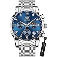 OLEVS Men Watches Square Business Dress Diamond Analog Quartz Date Luxury Watch for Men Casual Stainless Steel Waterproof Luminous Two Tone Wrist Watch