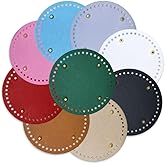 Kellegour 9 Pieces Bag Bases for Crochet PU Leather Bag Bottom Pad,Bags Cushion Base with Holes,5.9 Inch Round Knitting Crochet Bags Bottom,9 Colors,Bag Base Bags for Shoulder Bag Making Handbag DIY