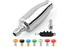 GIANTOOL Pressure Washer Tips Turbo Nozzle Pressure Washer 4000 PSI 360°Rotating Power Washer Nozzles with 1/4” Quick Connect 3.5 Orifice, 7 Pressure Washer Nozzle Tips Set for Concrete, Brick, Driveway(4GPM)