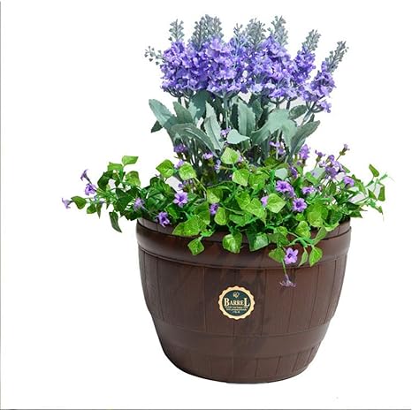 Amazon Co Jp ハンギングベイスン 屋外プランター屋外 バルコニーぶら下げ植木鉢植物ホルダーハンガー用家の装飾 インドアハーブガーデン 色 褐色 サイズ Barrel ホーム キッチン