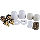 Hibbent Toilet Floor Bolts and Caps Set, Solid Brass Universal Toilet Bowl to Floor Bolts, with 4 Caps with Nuts/Washers, Hea