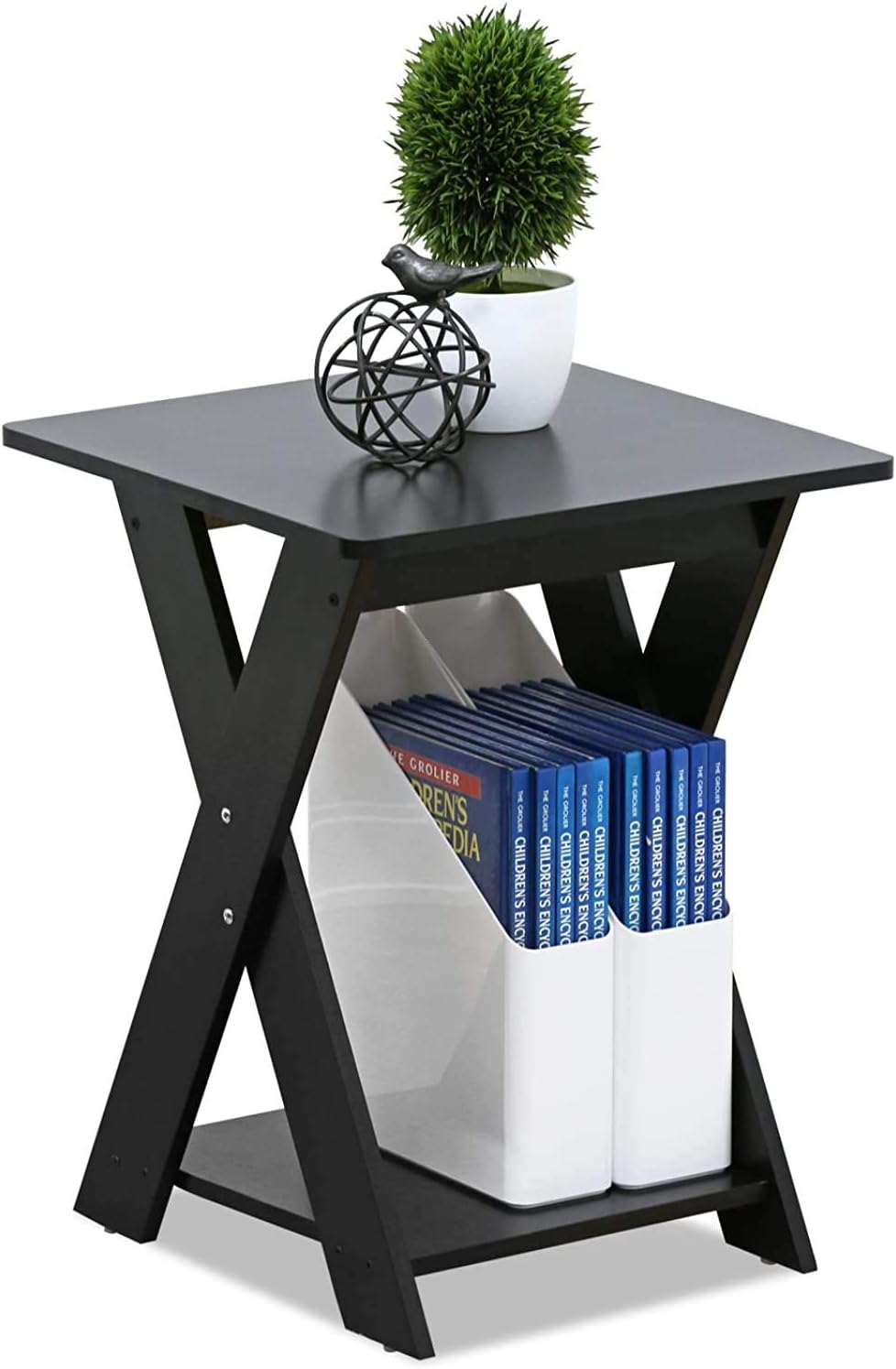 FURINNO Modern Simplistic End Table Set, 2-Pack, Espresso: Furniture & Decor