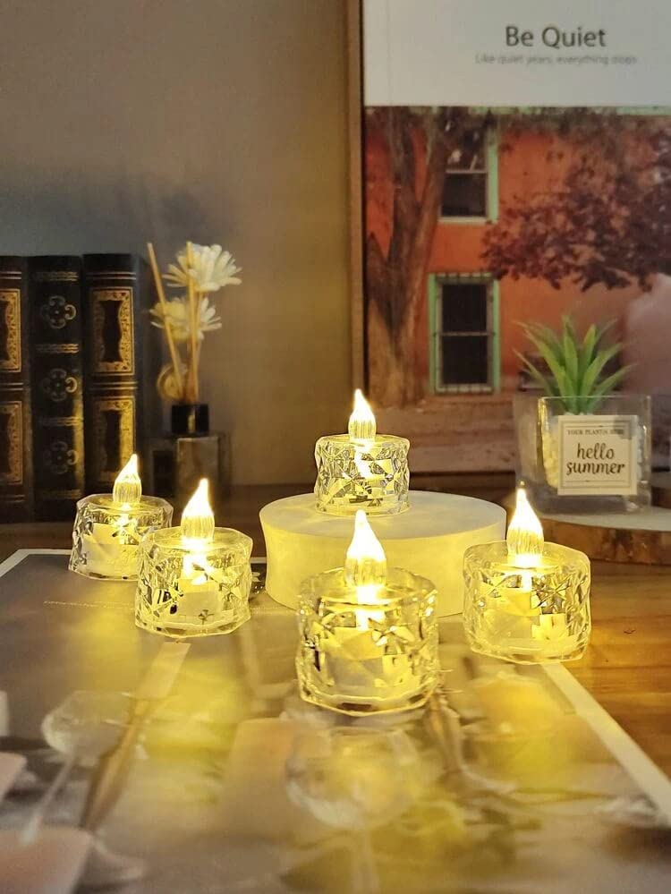 True Decor 12PC Battery Lights for Home Decoration Electric Candles for Birthday Decoration LED Tealight Candles 4