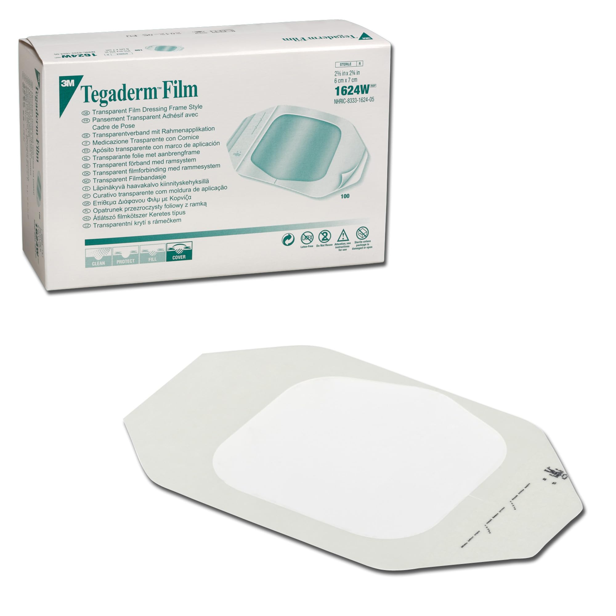 3M 1624W Tegaderm Association, 6cm x 7cm, 100 pieces