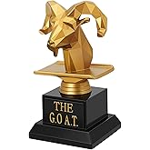Flexzion The Goat Trophy Award - Greatest of All Time Funny Trophy for Adults, Engraved Plate with Head Goat Statue, Unique R