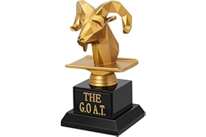 Flexzion The Goat Trophy Award - Greatest of All Time Funny Trophy for Adults, Engraved Plate with Head Goat Statue, Unique R
