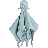 okdiy Organic Cotton Muslin Loveys for Babies,Security Blankets for Baby Lovey,Unisex Baby Essentials Neutral,Baby Registry Search,Newborn Baby Gifts for Boys and Girls(Green)