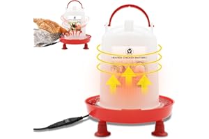 GIFANK Heated Chicken Waterer for Winter Chicken Water Heater wiith Adjustable Leg Support 35W BPA-Free Heated Poultry Waterer Heavy Duty All in One Heated Waterer for Chicken Coop 3L