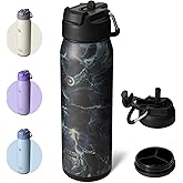 BOTTLE BOTTLE 24oz Insulated Water Bottle Stainless Steel Sport Water Bottle with Straw and Adjustable Lid Daily Pill Organizer