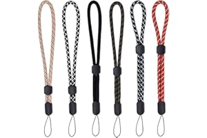 UACTOR C&Xanadu Wrist Lanyard Hand Strap 6pcs, Short 7.5" Adjustable Wrist Rope for Electronic Accessories Phone Camera Flashlight