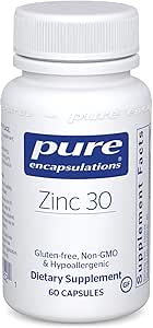 Pure Encapsulations Zinc 30 mg | Zinc Picolinate Supplement for Immune System Support, Growth and Development, Wound Healing, Prostate, and Reproductive Health* | 60 Capsules