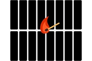 WINECRAFT 16 Count - Sheet of Adhesive Match Striker Strip Stickers (2" x 1/2") | Replacement Stryker Stricker for Safety Matches | Peel & Stick Flint Lighter Pad for Wood Mach Book (Solid Black, 16 Pack)