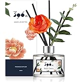 396 st. Peony Flower Reed Diffuser, Black Cherry, 200ml(6.7oz) / Reed Diffuser Sets, Home Fragrance, Scented Oils, Home & Bathroom Décor