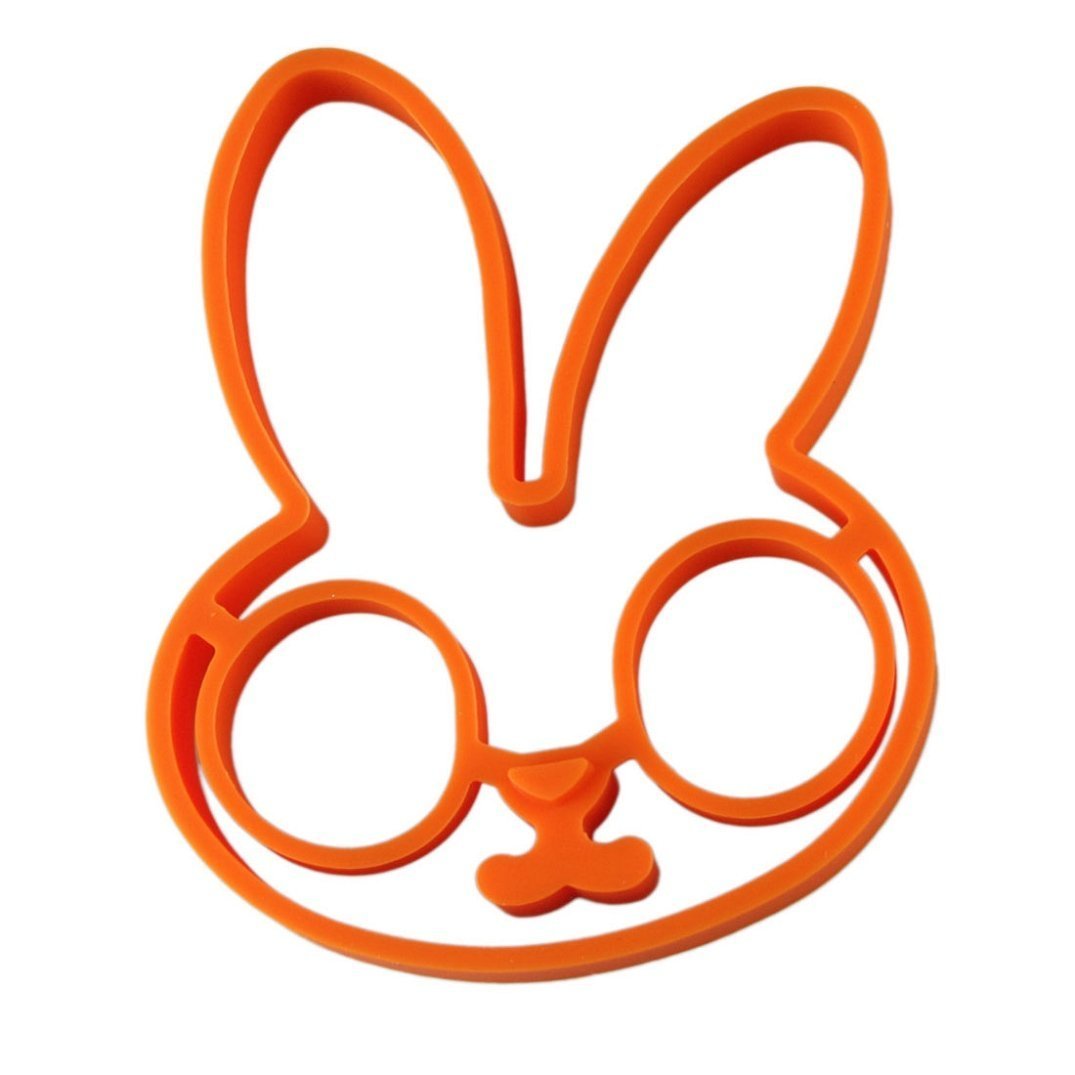Photo 1 of Cherion Silicone Egg Mold Ring, Cute Rabbit Shaped Egg Ring Set of 2