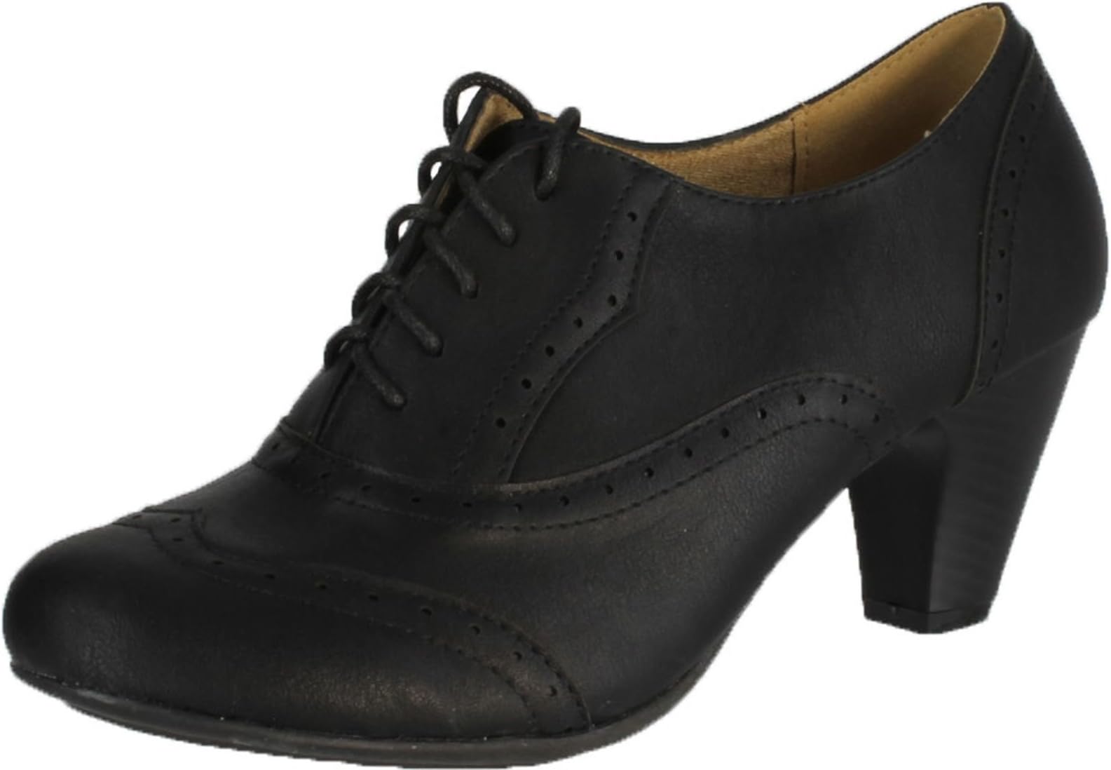 AMANY-01 Women's Cuban Heel Ankle Booties Oxfords