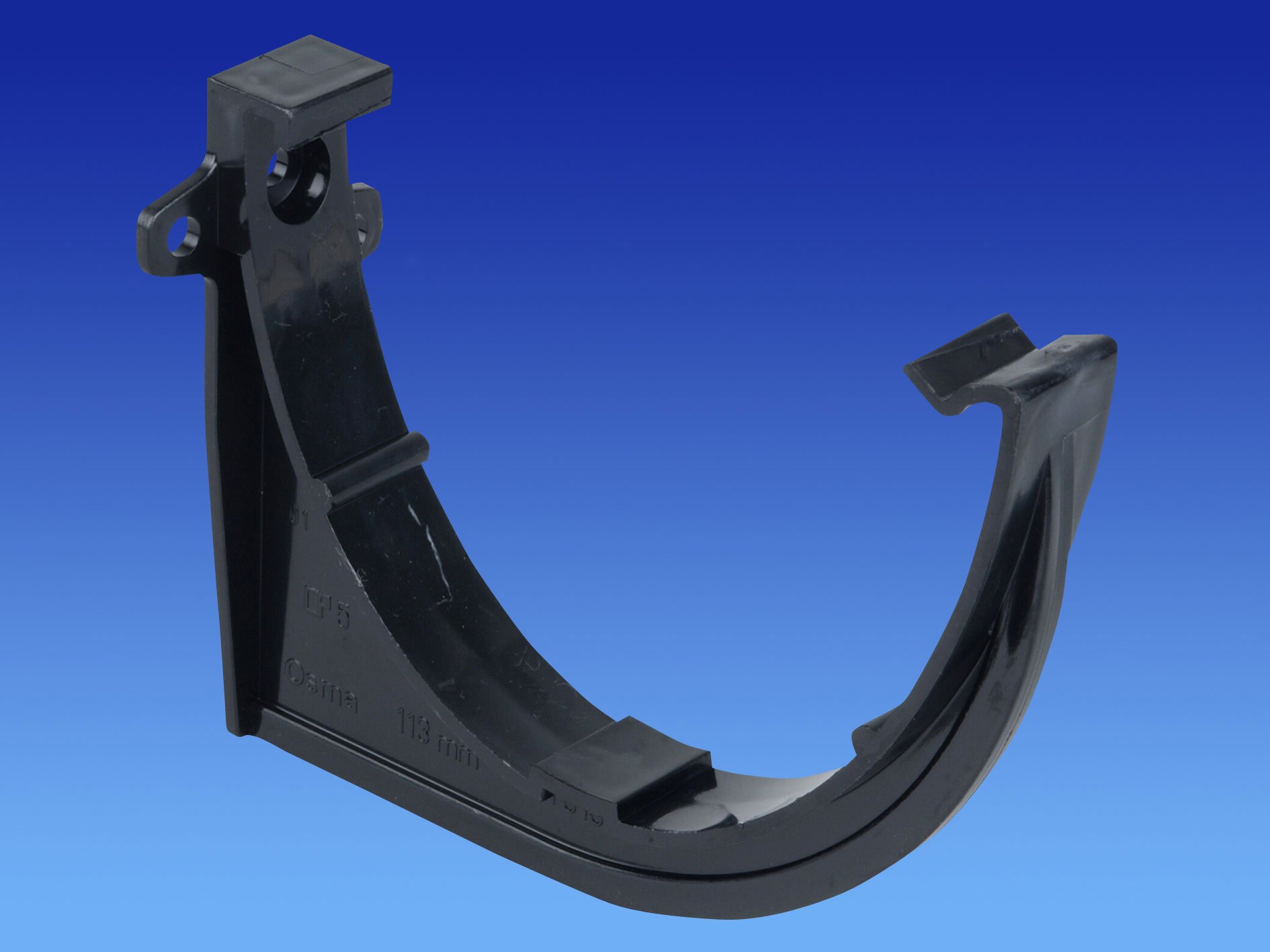 Pack of 2 X OSMA 9T919B Black 113mm Gutter Support Bracket for DeepLine 4.5:2.5 Gutter System