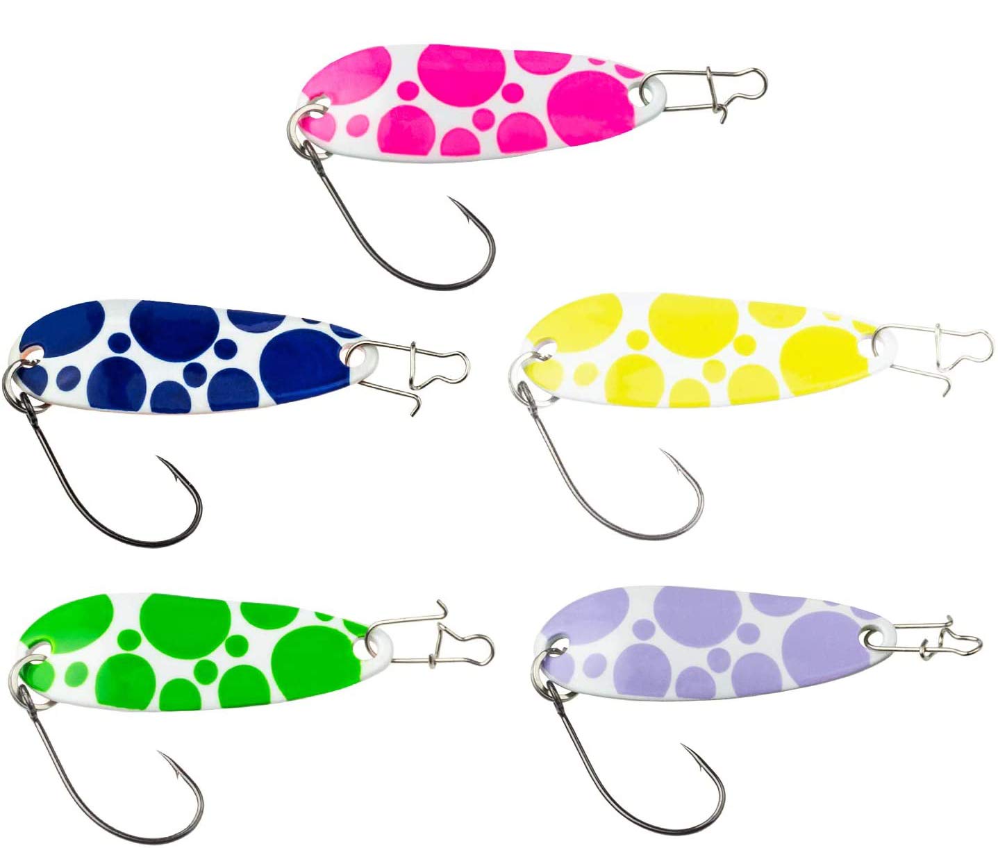 FISHINGFAY Trout Spoon Set BUBBLY, Weight: 3.6 grams, length: 3.6 cm, trout spoons, trout baits for fishing for trout, char and perch