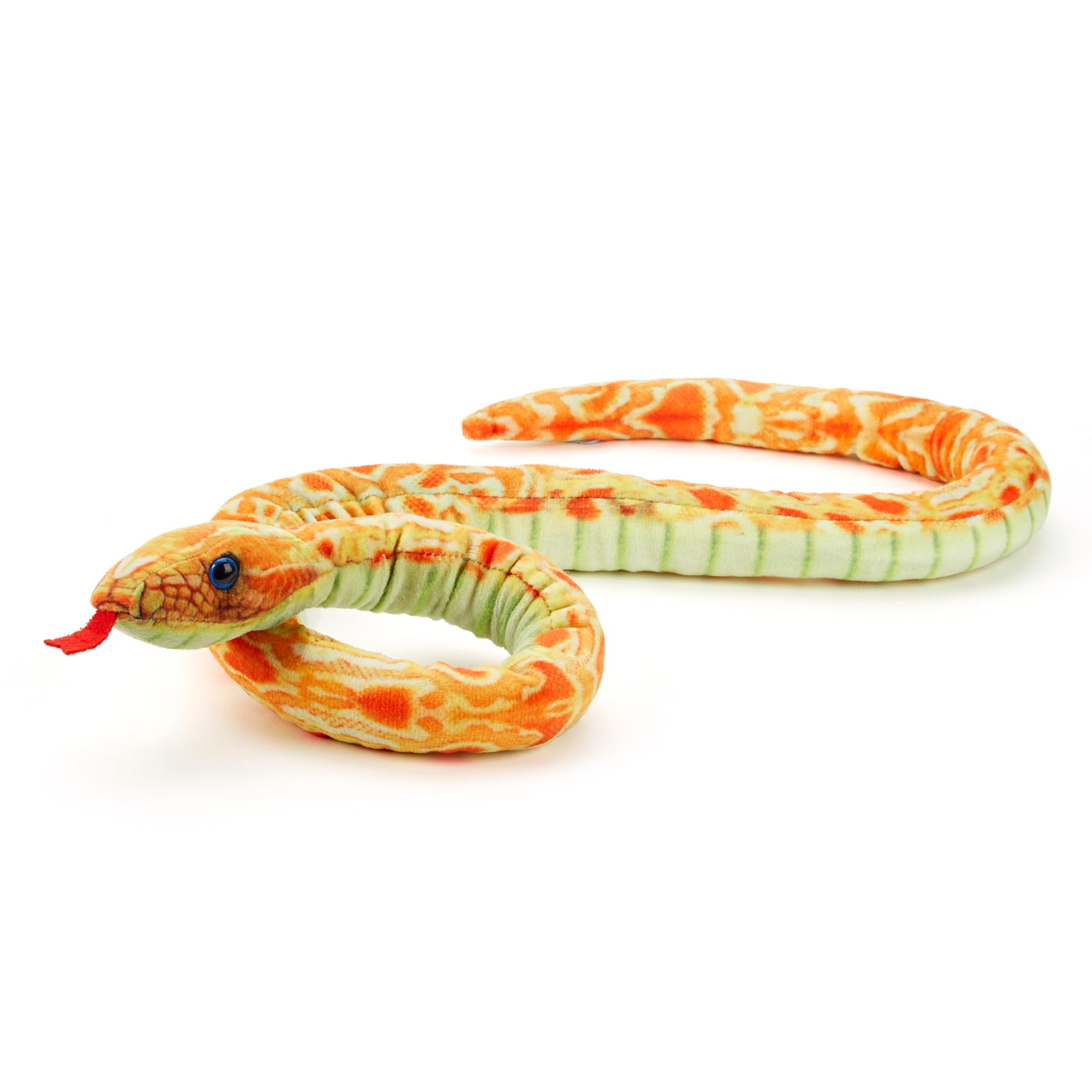 Zappi Co 100% Recycled Plush Yellow Corn Snake Toy (100cm Length) Stuffed Soft Cuddly Eco Friendly Yellow for New Born Child