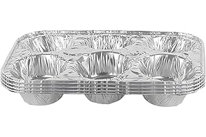 Bluesky Disposable Aluminum Foil Muffin Pans-(Pack of 4) -Perfect for Home Bakers, Standard, Silver