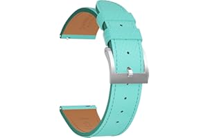JWNSPA Top Grain Leather Watch Band - Quick Release Brushed Buckle Replacement Strap for Men - Choice of Width -18mm 19mm 20mm 21mm 22mm 23mm 24mm